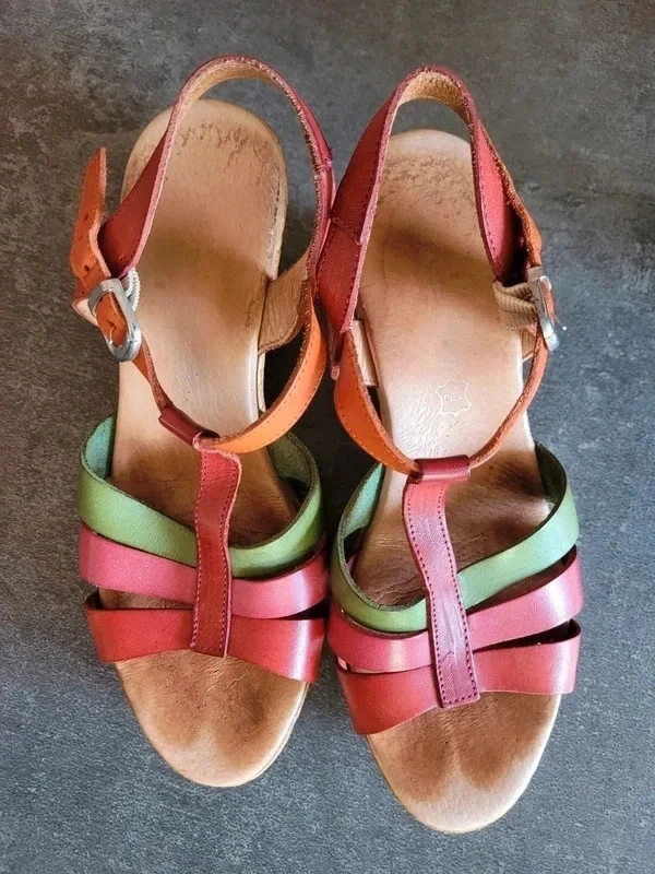 Sandalias con plataforma suela de cuero 39 – photo 7